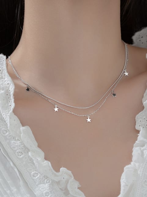 Colier din argint Stelute